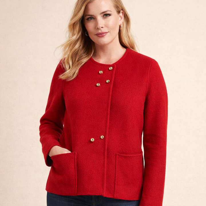 Women’s 100% Wool Short Coat – Minimalist Cropped Jacket Warm Elegant Outerwear SCT008