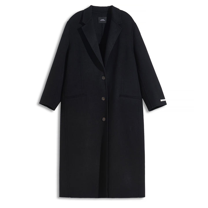 Minimalist Wool Blend Long Coat – 5% Cashmere Tailored Winter Coat for Women SCT303