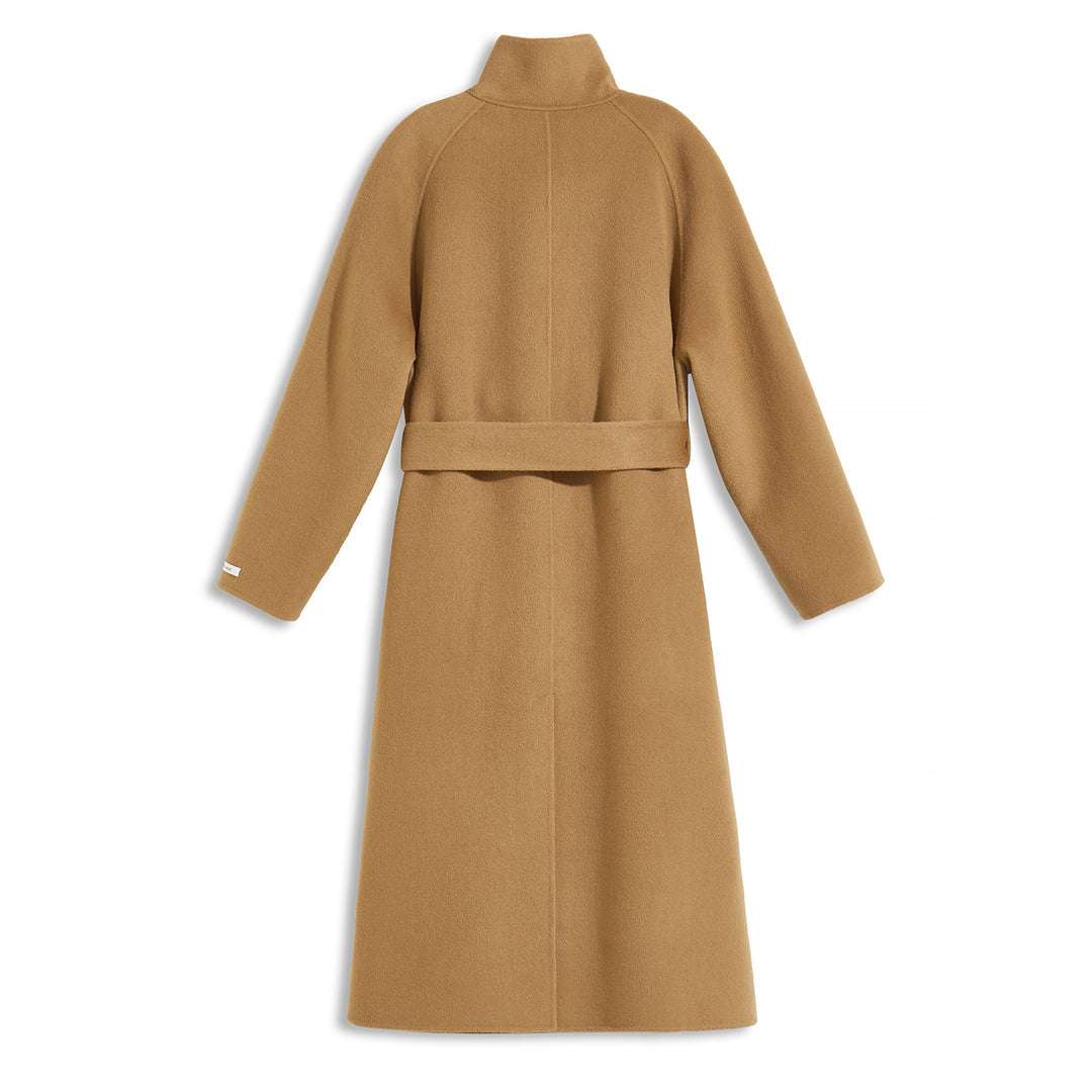 Luxury 10% Cashmere Wool Blend Belted Long Coat for Women SCT601