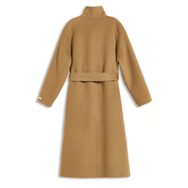 Luxury 10% Cashmere Wool Blend Belted Long Coat for Women SCT601