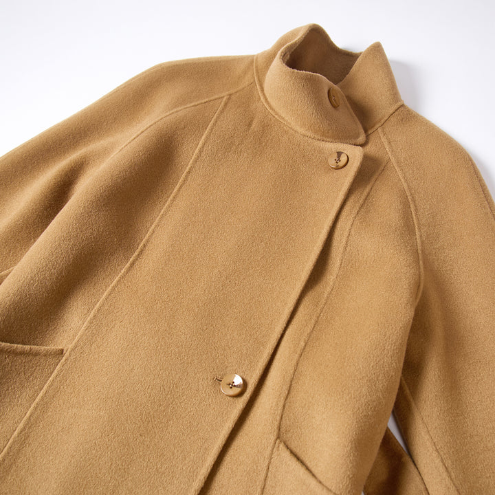 Luxury 10% Cashmere Wool Blend Belted Long Coat for Women SCT601