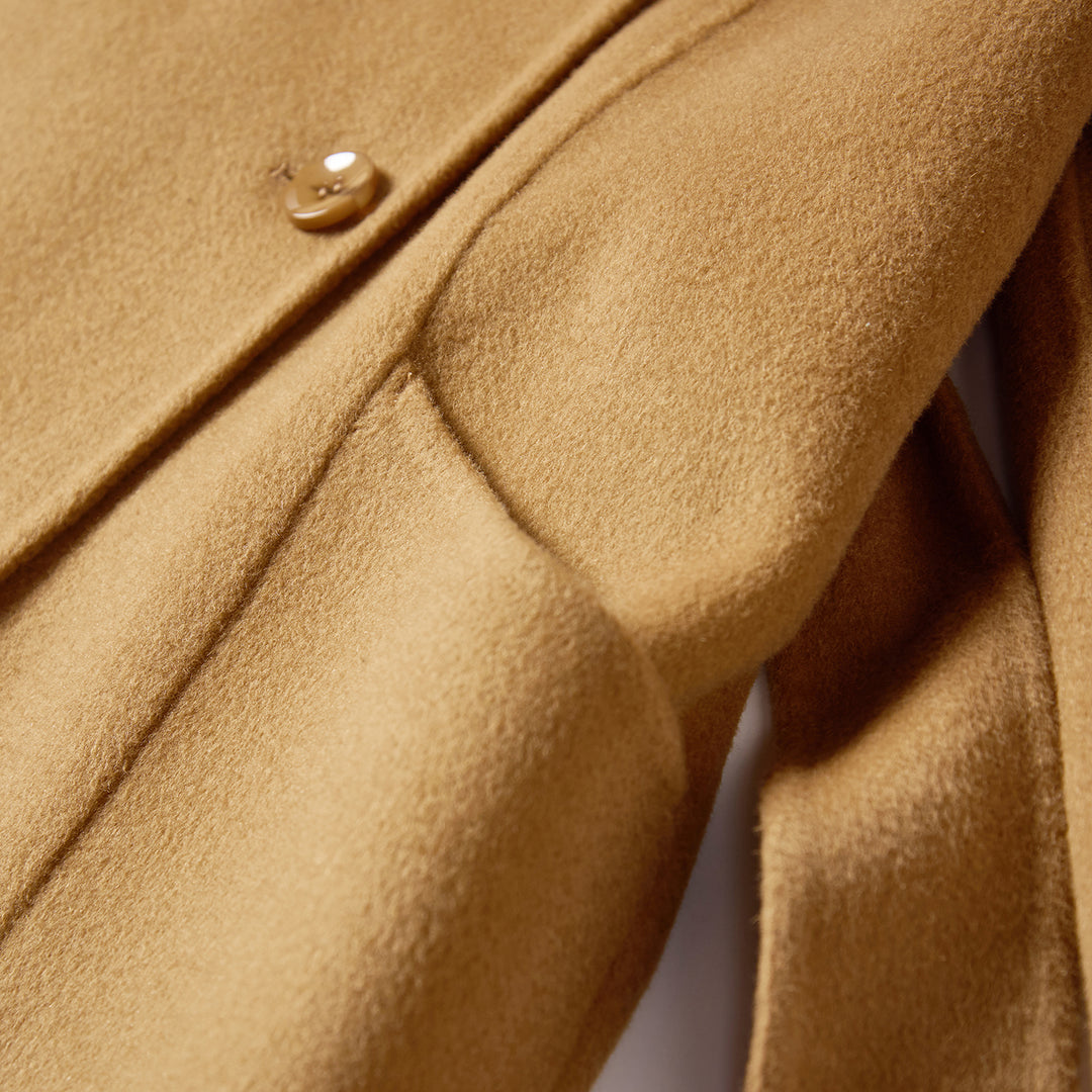 Luxury 10% Cashmere Wool Blend Belted Long Coat for Women SCT601