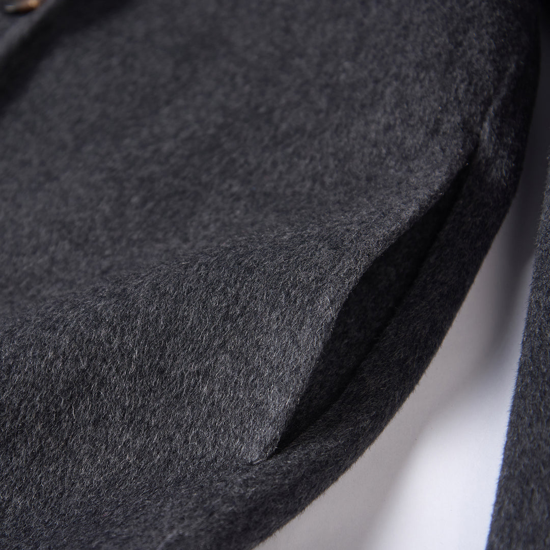 Luxury Wool Coat 5% Cashmere Blend – Minimalist Longline Tailored Overcoat for Women SCT304