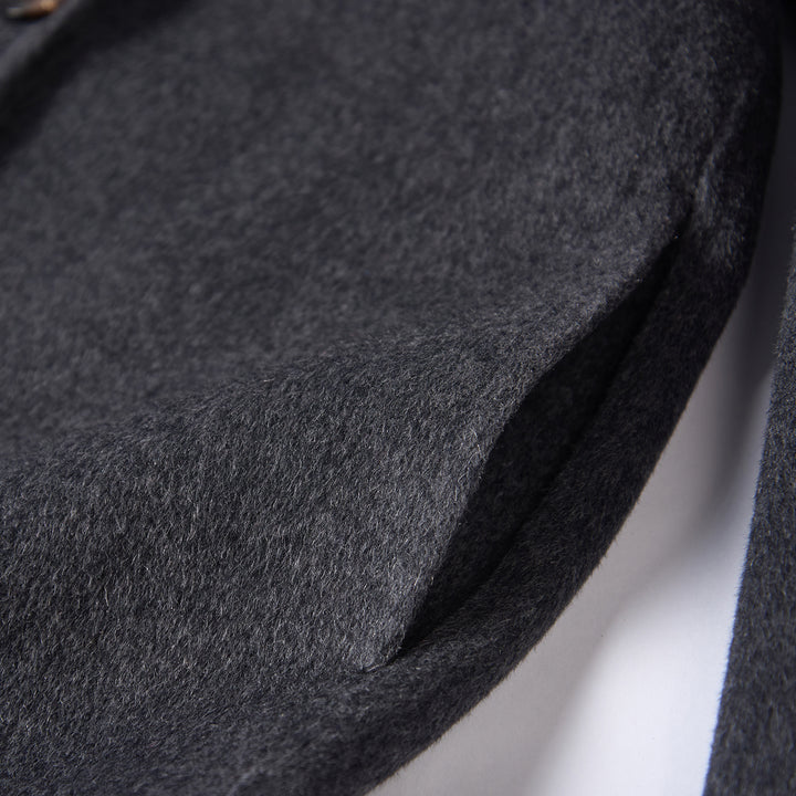 Luxury Wool Coat 5% Cashmere Blend – Minimalist Longline Tailored Overcoat for Women SCT304