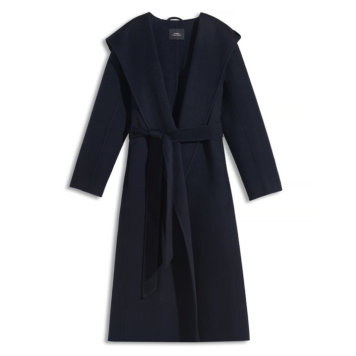 10% Cashmere Belted Long Coat – Elegant Wrap Winter Coat SCT604