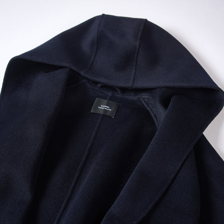 10% Cashmere Belted Long Coat – Elegant Wrap Winter Coat SCT604