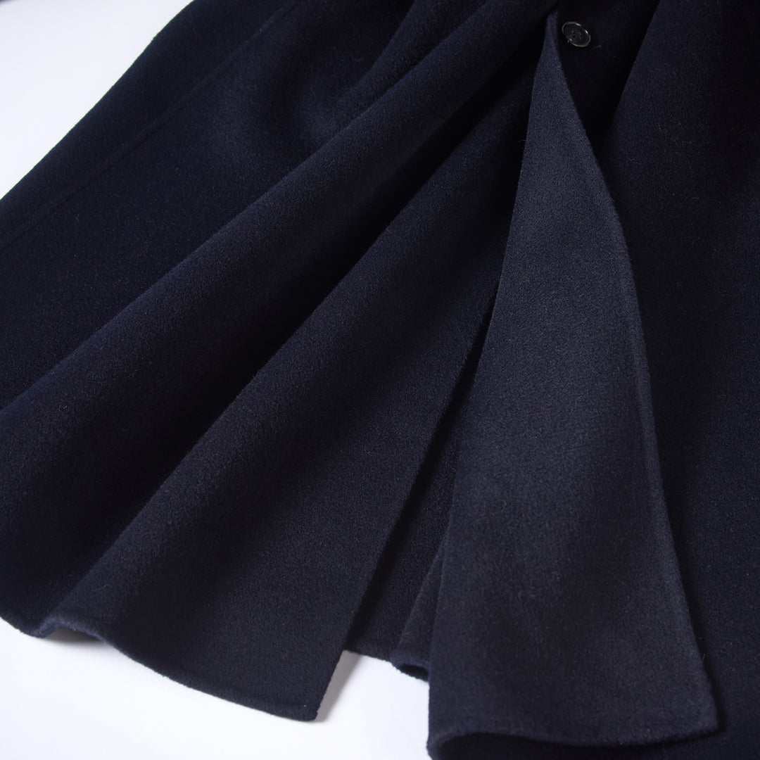 10% Cashmere Wool Minimalist Long Coat – Elegant High Neck Winter Coat SCT603