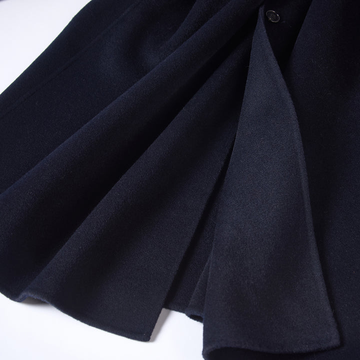 10% Cashmere Wool Minimalist Long Coat – Elegant High Neck Winter Coat SCT603