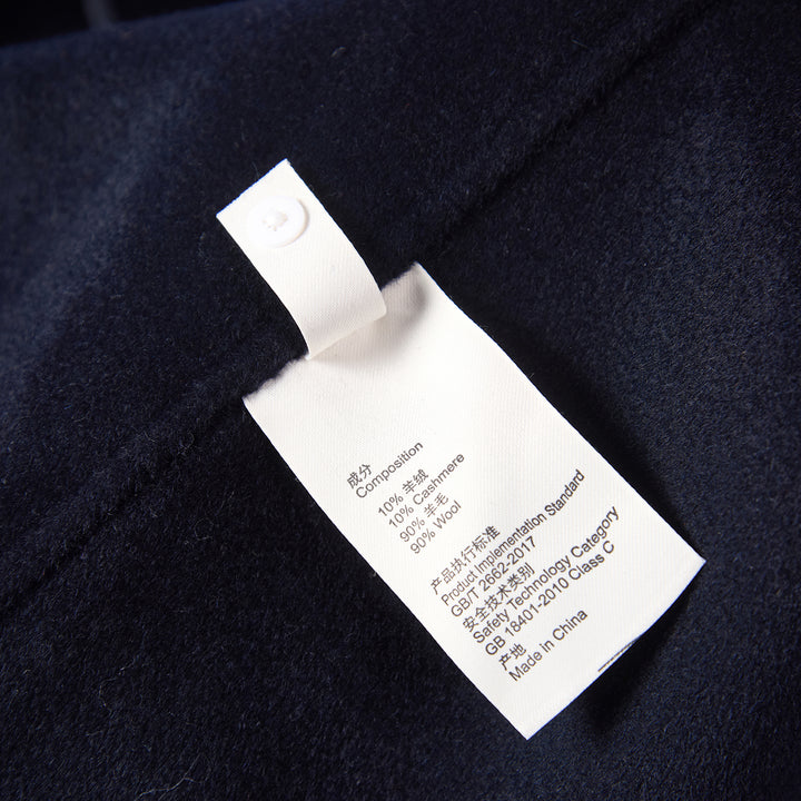 10% Cashmere Wool Minimalist Long Coat – Elegant High Neck Winter Coat SCT603
