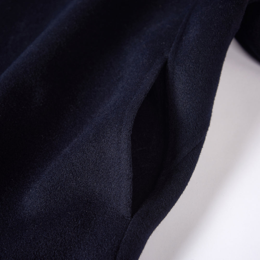 10% Cashmere Wool Minimalist Long Coat – Elegant High Neck Winter Coat SCT603