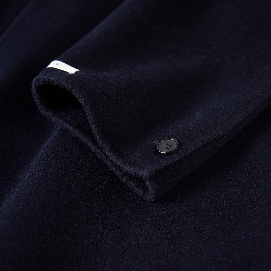 10% Cashmere Wool Minimalist Long Coat – Elegant High Neck Winter Coat SCT603