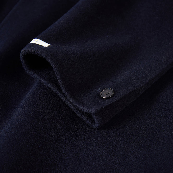 10% Cashmere Wool Minimalist Long Coat – Elegant High Neck Winter Coat SCT603