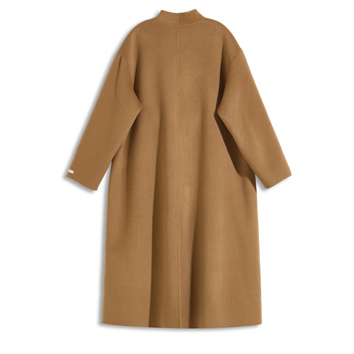 Women's Soft Wool Blend Long Coat with 5% Cashmere – Timeless Style SCT301
