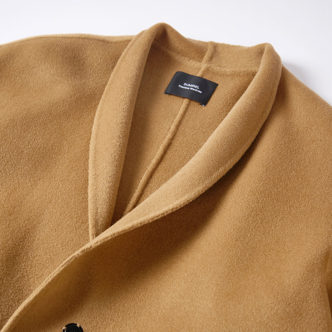 Women's Soft Wool Blend Long Coat with 5% Cashmere – Timeless Style SCT301