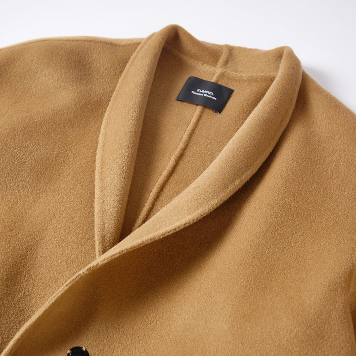 Women's Soft Wool Blend Long Coat with 5% Cashmere – Timeless Style SCT301