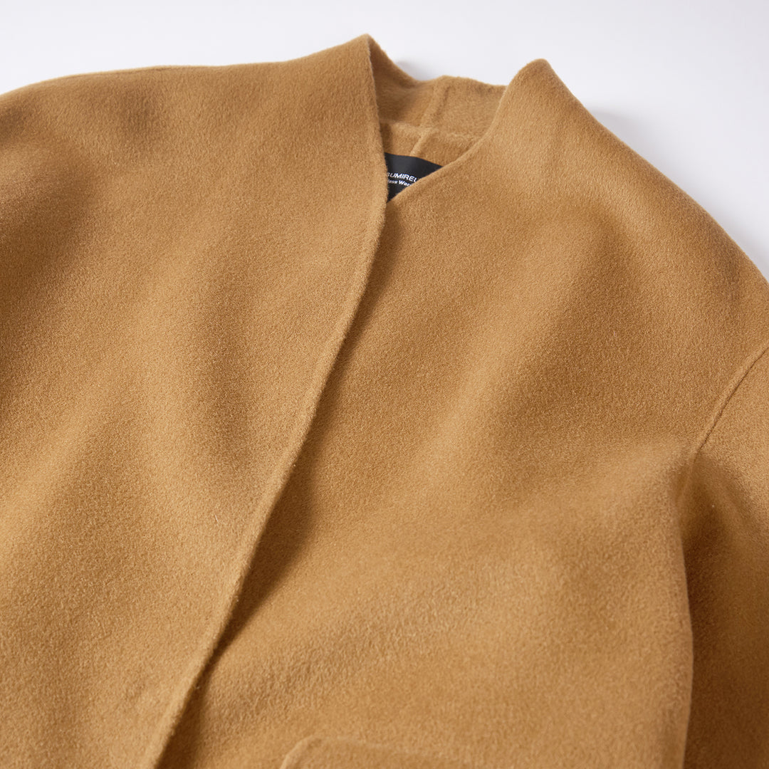 Women's Soft Wool Blend Long Coat with 5% Cashmere – Timeless Style SCT301