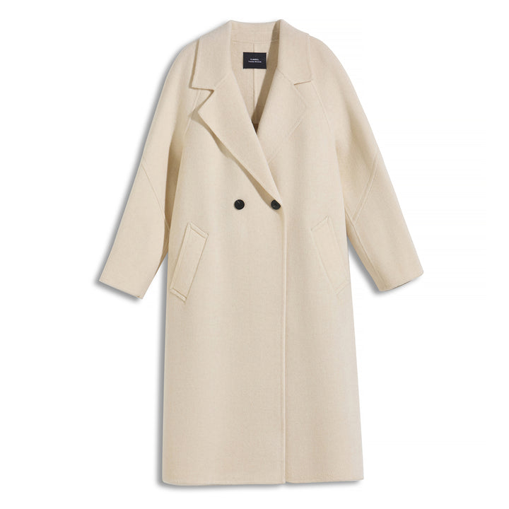 Sumirel Luxury Double-Breasted Cashmere Wool Long Coat SCT607