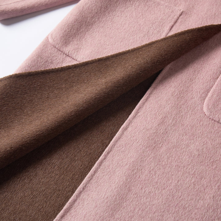 100% Wool Long Coat for Women – Minimalist Single-Breasted Warm Winter Overcoat SCT007