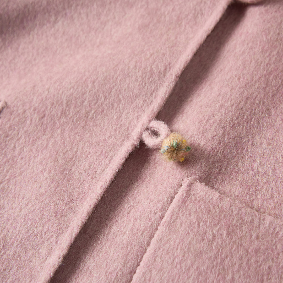 100% Wool Long Coat for Women – Minimalist Single-Breasted Warm Winter Overcoat SCT007
