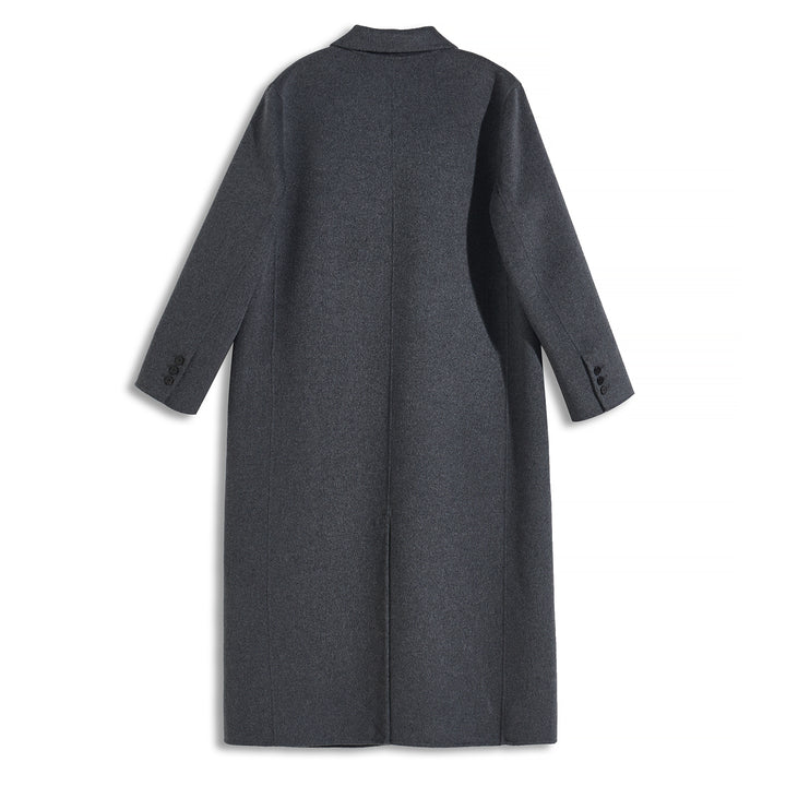 Minimalist Wool Blend Long Coat – 5% Cashmere Tailored Winter Coat for Women SCT303