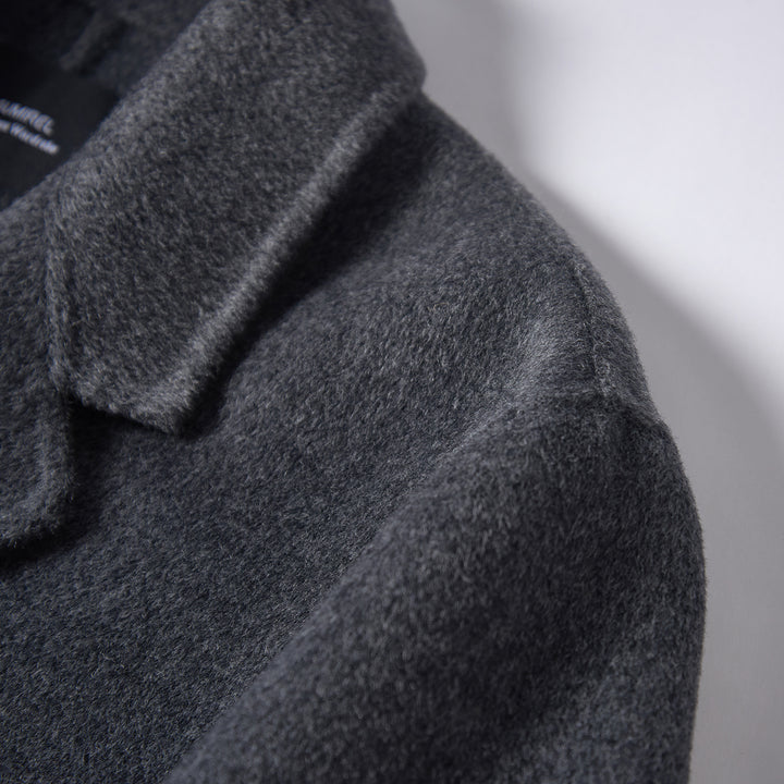 Minimalist Wool Blend Long Coat – 5% Cashmere Tailored Winter Coat for Women SCT303