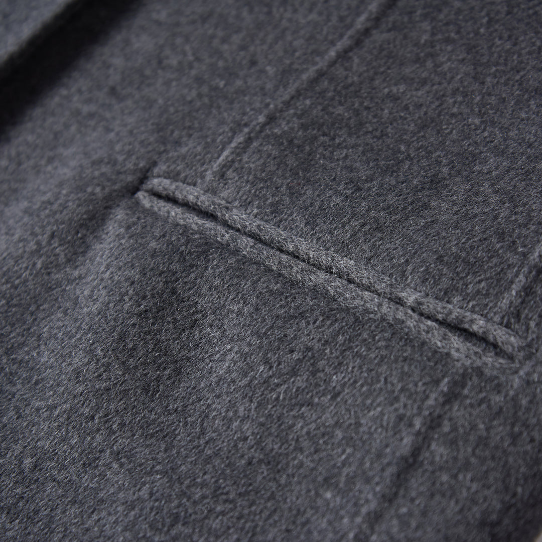Minimalist Wool Blend Long Coat – 5% Cashmere Tailored Winter Coat for Women SCT303