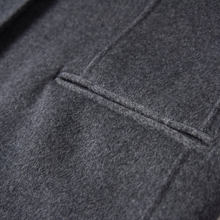 Minimalist Wool Blend Long Coat – 5% Cashmere Tailored Winter Coat for Women SCT303