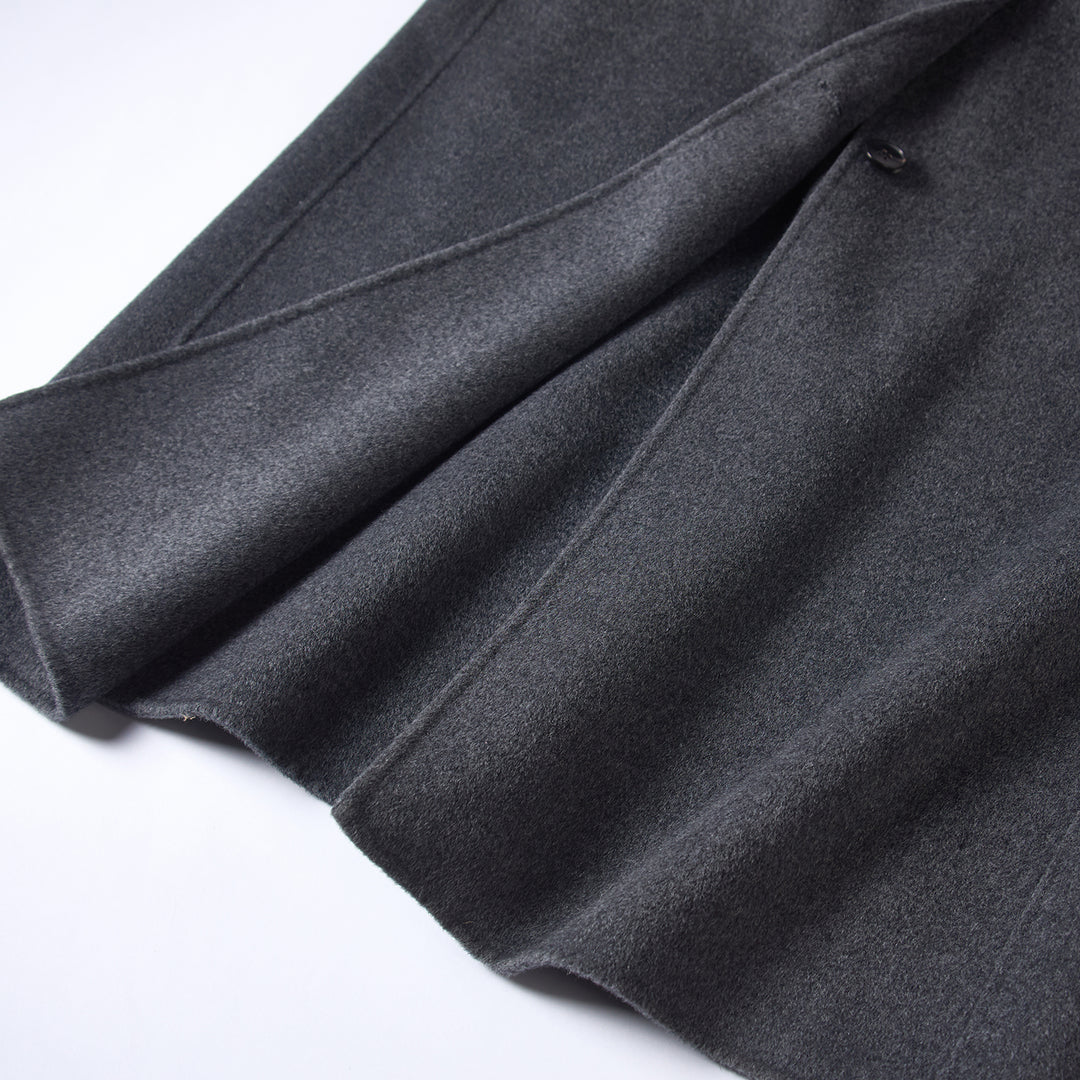 Minimalist Wool Blend Long Coat – 5% Cashmere Tailored Winter Coat for Women SCT303