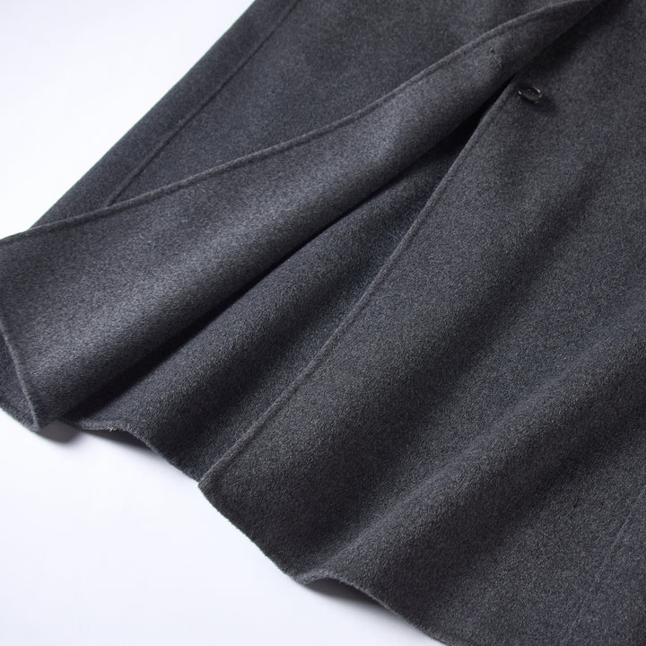 Minimalist Wool Blend Long Coat – 5% Cashmere Tailored Winter Coat for Women SCT303