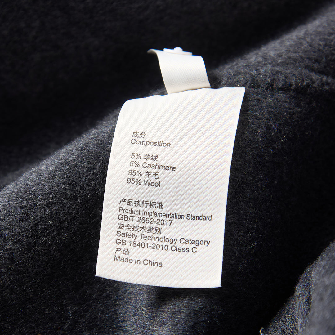 Minimalist Wool Blend Long Coat – 5% Cashmere Tailored Winter Coat for Women SCT303