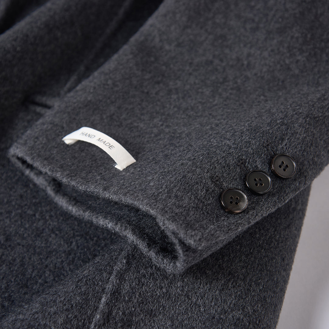Minimalist Wool Blend Long Coat – 5% Cashmere Tailored Winter Coat for Women SCT303