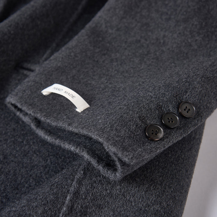 Minimalist Wool Blend Long Coat – 5% Cashmere Tailored Winter Coat for Women SCT303