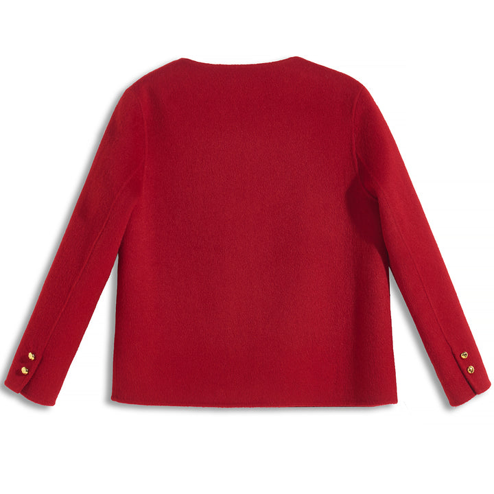Women’s 100% Wool Short Coat – Minimalist Cropped Jacket Warm Elegant Outerwear SCT008