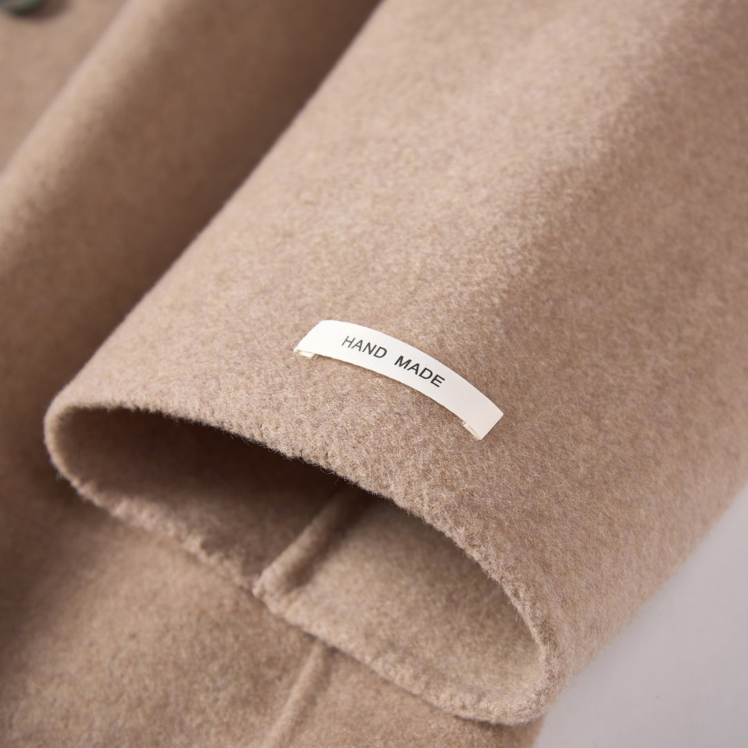 100% Wool Minimalist Coat for Women – Elegant Stand Collar Mid-Length Winter Coat SCT009
