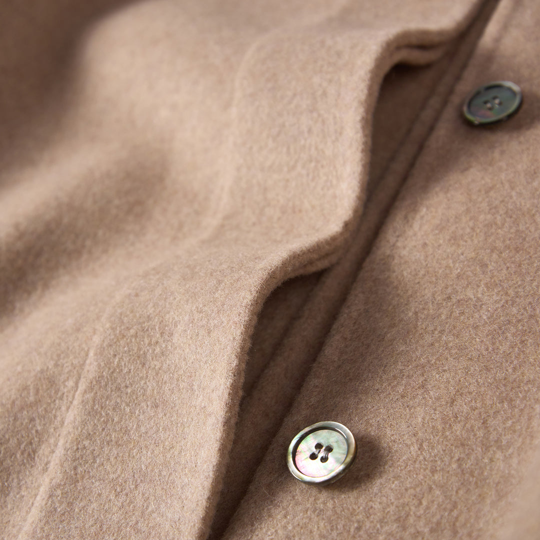 100% Wool Minimalist Coat for Women – Elegant Stand Collar Mid-Length Winter Coat SCT009