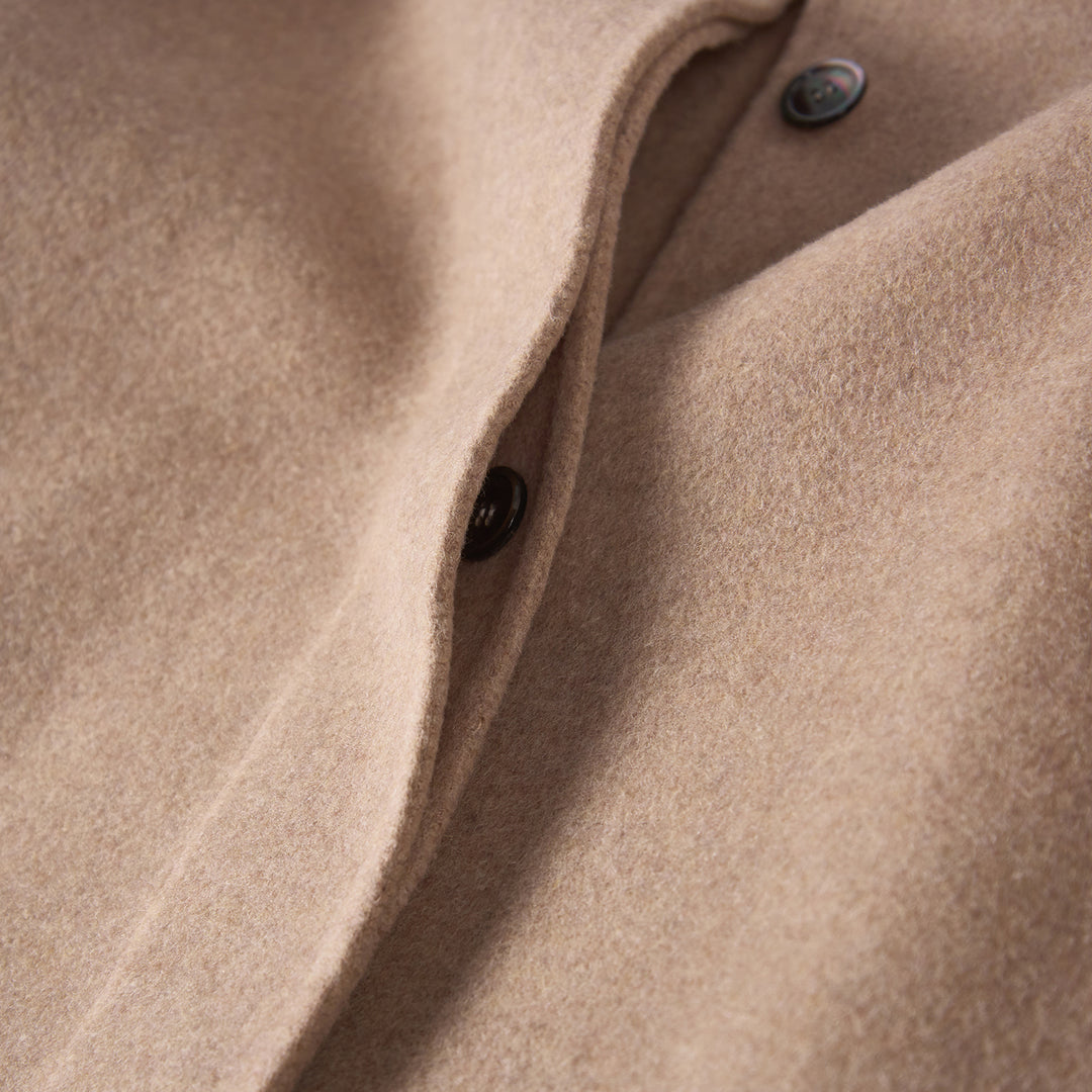 100% Wool Minimalist Coat for Women – Elegant Stand Collar Mid-Length Winter Coat SCT009