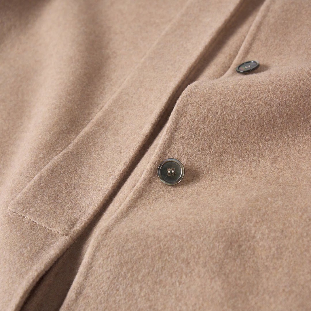 100% Wool Minimalist Coat for Women – Elegant Stand Collar Mid-Length Winter Coat SCT009