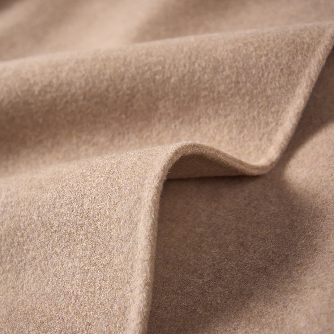 100% Wool Wrap Coat for Women – Elegant Long Belted Camel Overcoat SCT010