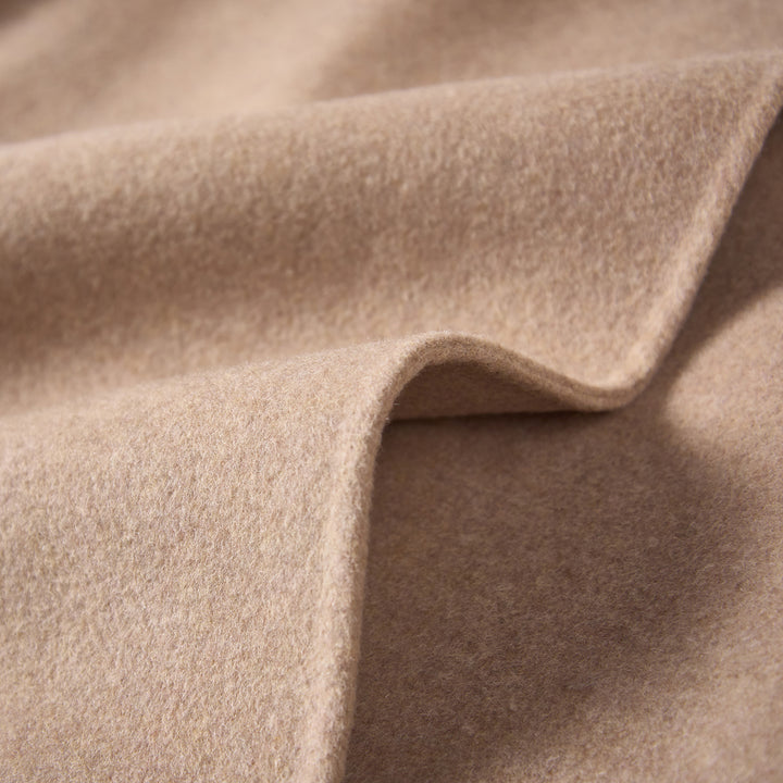 100% Wool Wrap Coat for Women – Elegant Long Belted Camel Overcoat SCT010