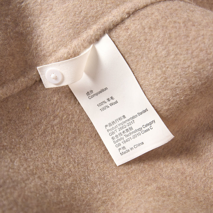 100% Wool Wrap Coat for Women – Elegant Long Belted Camel Overcoat SCT010