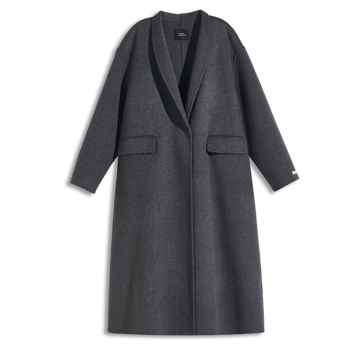 Women's Soft Wool Blend Long Coat with 5% Cashmere – Timeless Style SCT301
