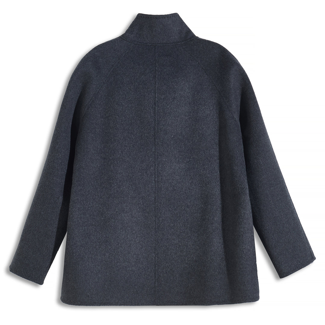 Sumirel Premium Cashmere Wool Funnel Neck Peacoat for Women SCT609