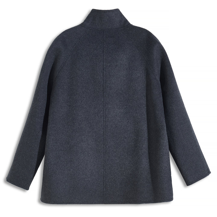 Sumirel Premium Cashmere Wool Funnel Neck Peacoat for Women SCT609