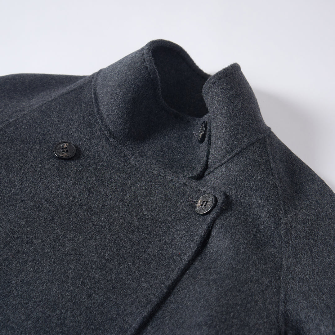 Sumirel Premium Cashmere Wool Funnel Neck Peacoat for Women SCT609