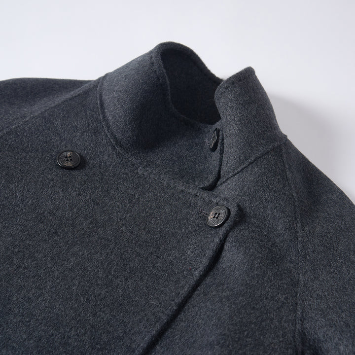Sumirel Premium Cashmere Wool Funnel Neck Peacoat for Women SCT609