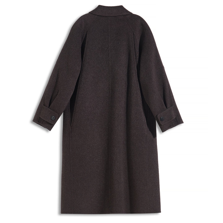 Sumirel Luxury Double-Breasted Cashmere Wool Long Coat SCT607