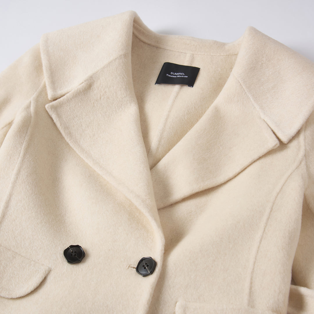 Luxury Wool Blend Hooded Wrap Coat with Belt – Elegant Long Winter Coat SCT606
