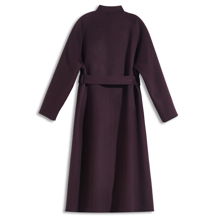 Sumirel Luxury Cashmere Wool Wrap Coat with Adjustable Belt SCT608