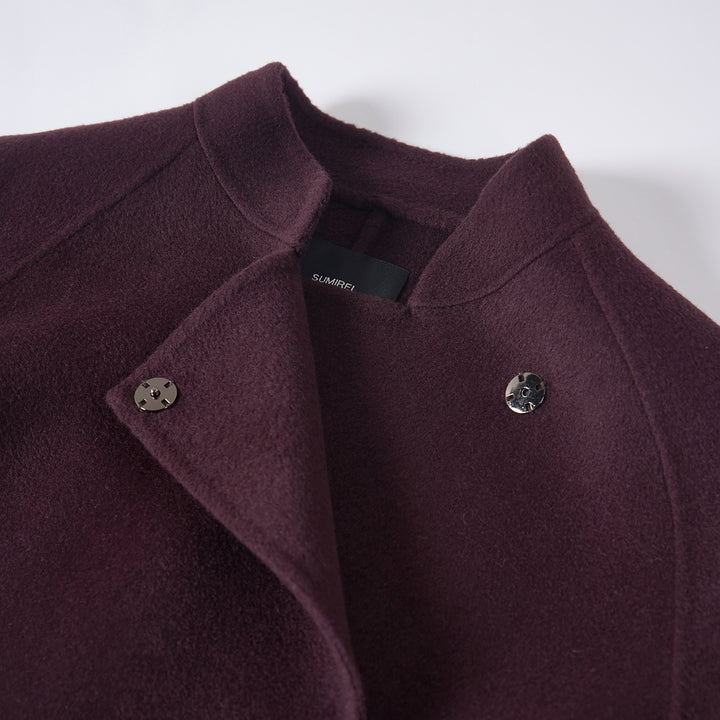 Sumirel Luxury Cashmere Wool Wrap Coat with Adjustable Belt SCT608
