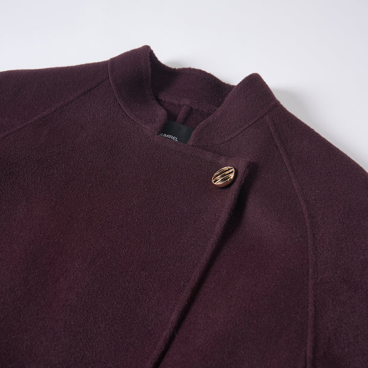 Sumirel Luxury Cashmere Wool Wrap Coat with Adjustable Belt SCT608